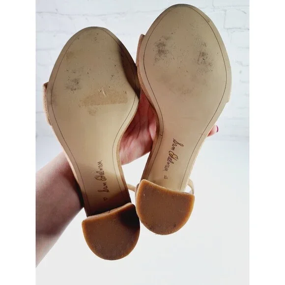 Sam Edelman Sandals Womens 8.5 M Yaro Heels Ankle Strappy Tan Leather - Picture 8 of 8